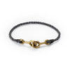 Sister Clasp Hand Braided Bracelet, Brass, Grey