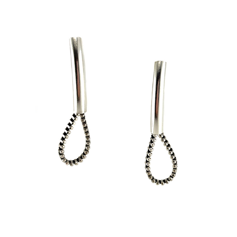 Dew Drop Earrings, Silver