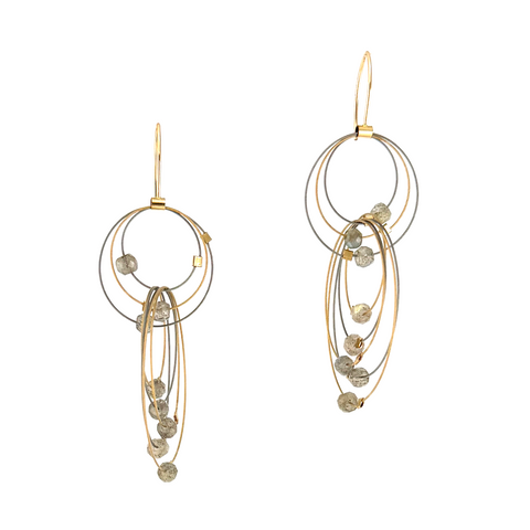 Double Double Hook Earrings with Labradorite