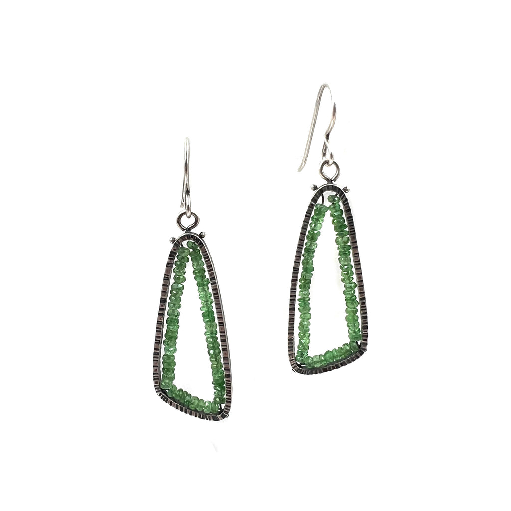 Green Garnet Geode Earrings