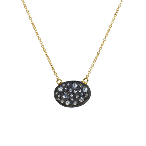 Concave Inverted Diamond Pendant Necklace