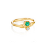 Emerald and Diamond Tiny Hands Ring