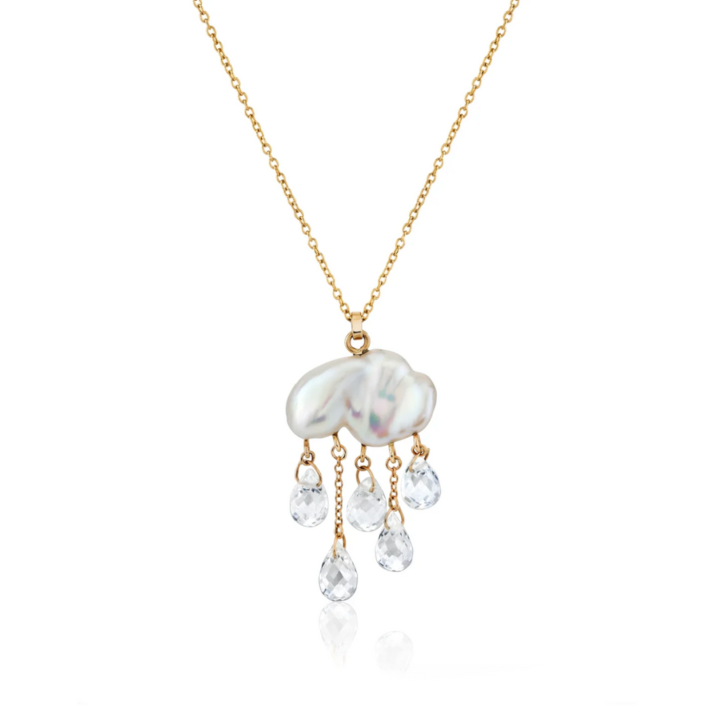 Monsoon Necklace, White Pearl