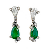 Pear Emerald and Diamond Earrings