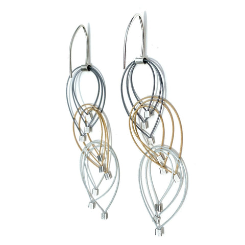 Feather Teardops Hook Earrings, Ombre (Mini)