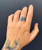 Hammered Line Wrap Ring, Kyanite