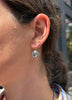 Hammered Line Earrings, Moss Aquamarine