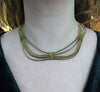 Draped Side Triangle Strand Necklace, Gold