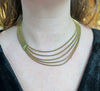 Draped Double Triangle Strand Necklace, Gold