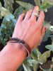 Cygnet Hook Bracelet, Shibuichi & Brown Leather