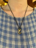 Cygnet Hook Necklace, Brass, Black