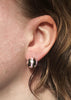 Striped Button Ball Earrings