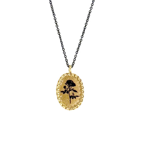 Rose Necklace, Silver and Gold