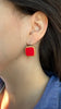 Cushion Cut Gem Dangles, Red
