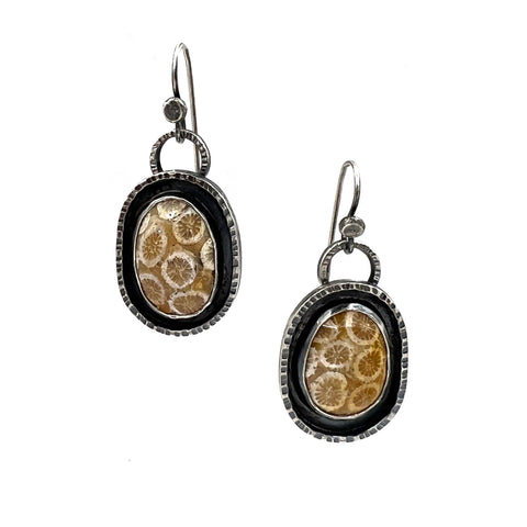 Fossilized Coral Earrings