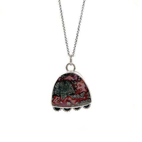 Marcasite and Hematite Scallop Pendant