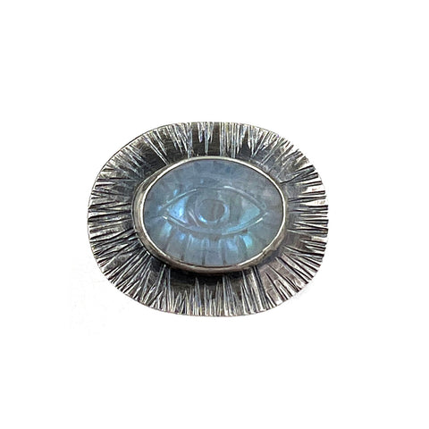 Carved Moonstone Eye Ring