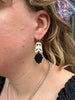 2pc ASY Dangles, Cream/Black