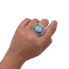 Carved Moonstone Eye Ring