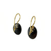 Concave Oval Diamond Earrings