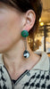 Green & White Earrings