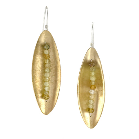Green Garnet Orbit Disc Earrings