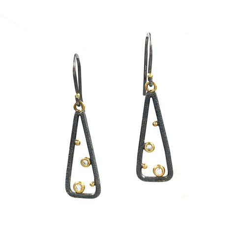 Triangle Diamond Dot Earrings