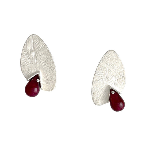 Ruby Pinned Briolette Earrings