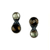 Gem Flip Studs, Green & Brown