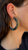 3Qtr LG Post Hoop Earrings, Blue/Pink