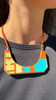 Arc Necklace, Orange/Blue