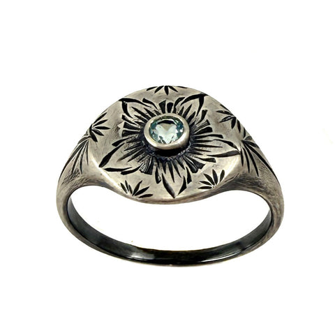 Pinwheel Flower Signet, Topaz
