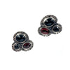 Garnet Gemstone Trio Earrings