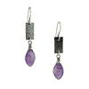 Amethyst Etched Strip Earrings