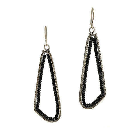 Large Polygon Geode Earrings, Spinel