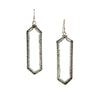 Long Hexagon Geode Earrings, Aquamarine