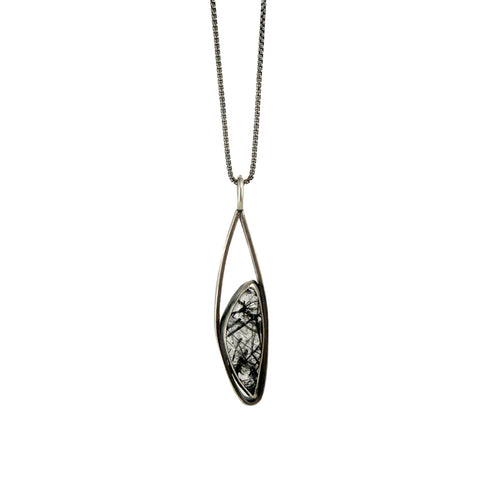 Frame Pendant, Tourmalated Quartz