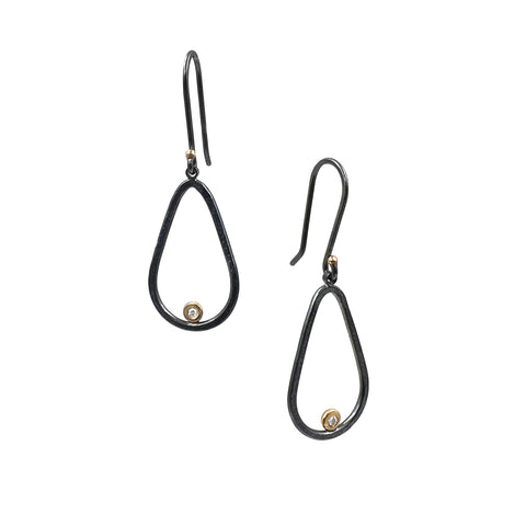 Teardrop Dangly with Diamond Earrings