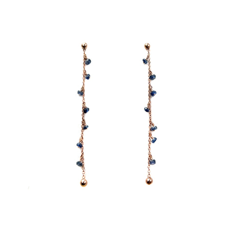 Rose Gold Sapphire Earrings