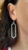 Long Hexagon Geode Earrings, Aquamarine