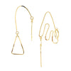 Line Drawing Earrings, Gold, 1