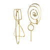 Line Drawing Earrings, Gold, 2