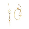 Line Drawing Earrings, Gold, 4