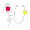 Popper Pair Earrings, Silver, Chartreuse & Fuchsia
