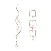 Line Drawing Earrings, Silver, 1