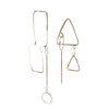 Line Drawing Earrings, Silver, 3