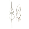 Line Drawing Earrings, Silver, 4