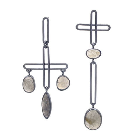 Balance Earrings, Labradorite
