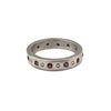 Red Sapphire Dotted Silver Band