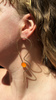 Popper Pair Earrings, Gold, Teal & Orange